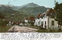 Landquart  GR   (mit Balkenstempel:  MASTRILS)    um 1 9 0 8