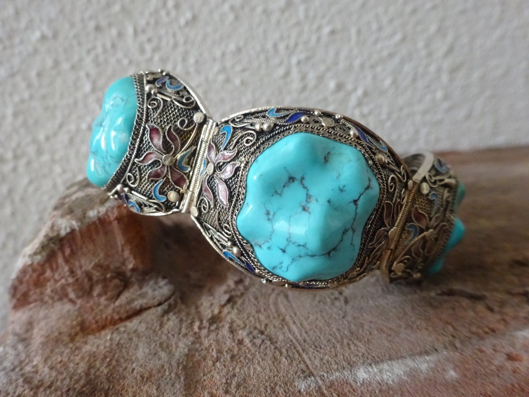Bracciali & Braccialetti: Armband Türkis China Cloisonné / Silber – Usato da Esslingen venduto da FetteSchnecke 4