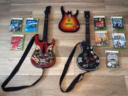 2 guitares Guitar Hero pour Xbox 360 + 8 jeux + extra cover