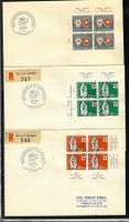 1957, B81-85, Viererblock-Serie auf 5 FDC ab 1 Fr. (15861)