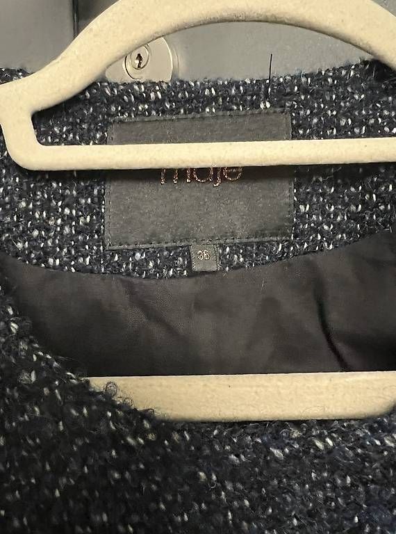 Jacken: Maje Bouclé-Jacke mit Echt-Lederärmeln, Grösse EU36 – Gebraucht aus Zürich von FK8044 2
