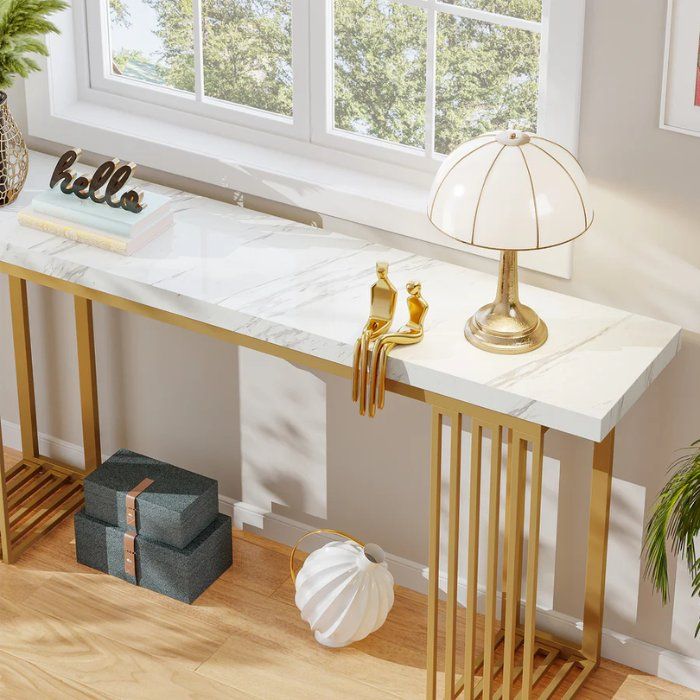 Tavoli: Konsolentisch 160cm Gold Marmor modern – Nuovo e nell'imballaggio originale da Gretzenbach venduto da Genfi-Shop 7