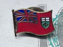 Vintage Ontario Kanada Flaggen Pin Anstecker, Rarität!