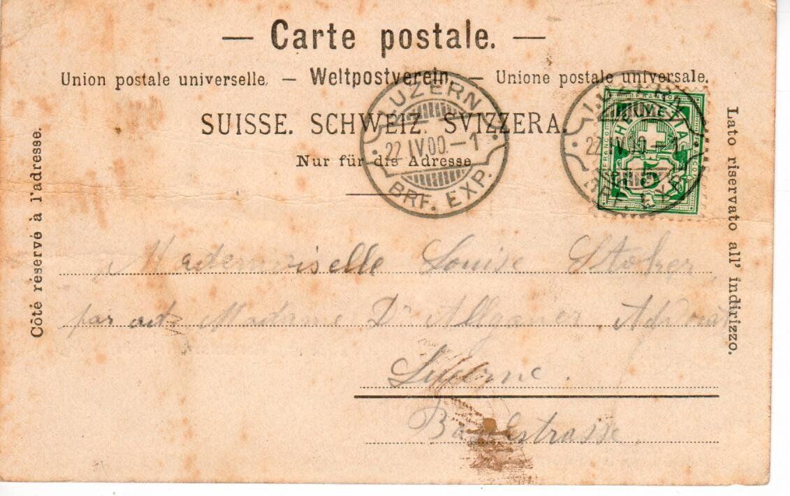 Ansichtskarten: Luzern 1900 – Gebraucht aus Wolhusen von Curver9 1