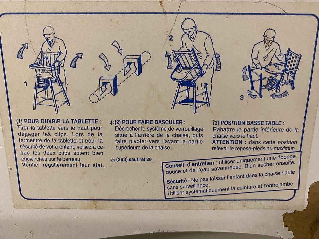 Seggioloni: Chaise haute bébé vintage  – Usato da Genève venduto da Olivi660 3