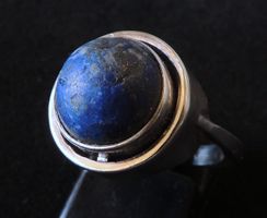 Silber 800 Fingerring Lapislazuli Gr. 54