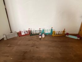 Schleich Sprung Hindernisse diverse, 2 Reiterinnen, Zubehör