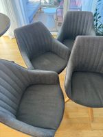 4 Stühle (grau, 360-Grad drehbar)