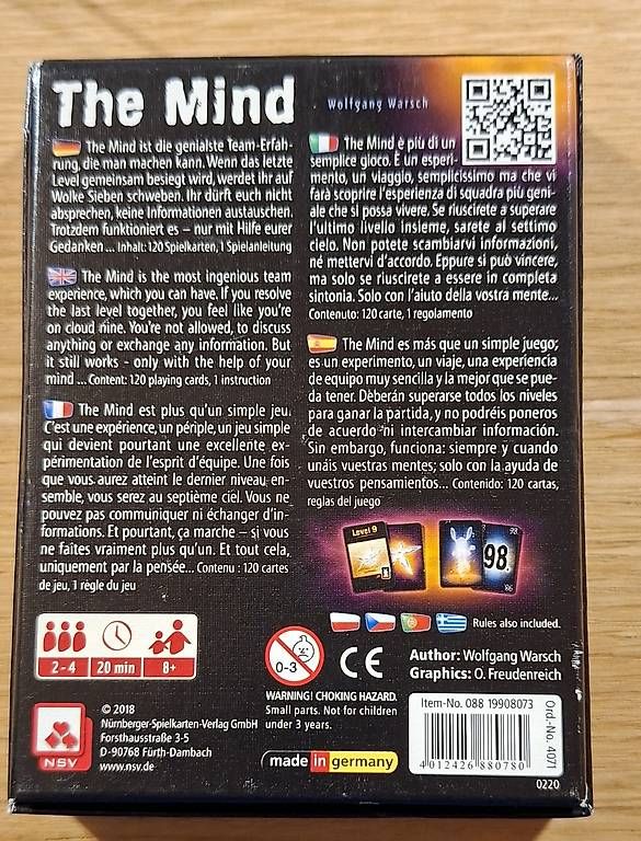 Spiele: Jeu The Mind comme neuf – Gebraucht aus La Tine von chrystang 1