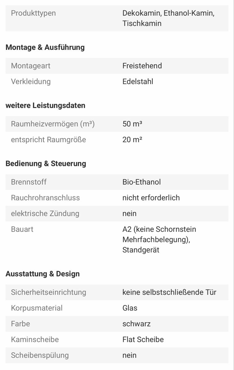 Camini: Tischkamin / Dekokamin – Nuovo (secondo la descrizione) da Othmarsingen venduto da J_Shop 1