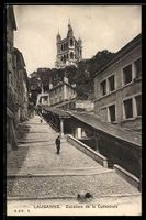 AK Lausanne, Escaliers de la Cathédrale