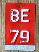 BE 79 - VELONUMMER - FAHRRADSCHILD - PLAQUE DE VELO - BE 79