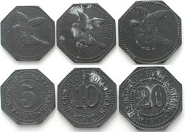 LÖRRACH (Baden) 5, 10, 20 Pfennig 1917, Zink vz+