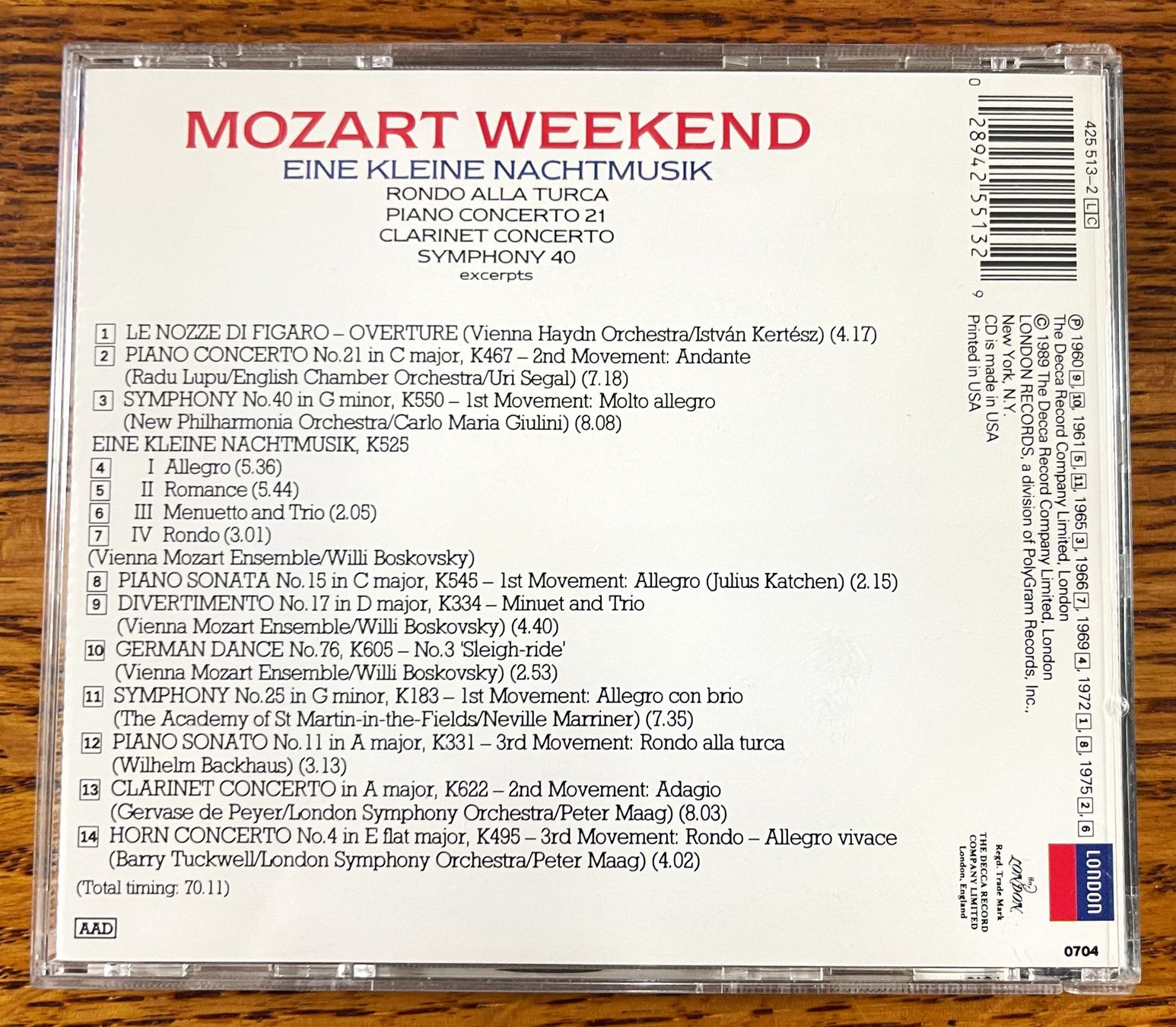 CD: Mozart Weekend CD – Usato da Oftringen venduto da Vucki 1