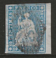 1854 : Strubel Nr. 23E , Randstück, signiert, KP 600.--