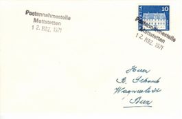 Brief, Postannahmestelle Mattstetten