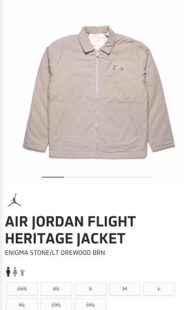 Air Jordan Nike Grösse M Heritage Bomber Jacke beige Neu