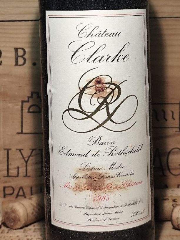 Vino: 1985 Chateau Clarke Listrac-Medoc – Nuovo e nell'imballaggio originale da Büsserach venduto da Vintage-vins