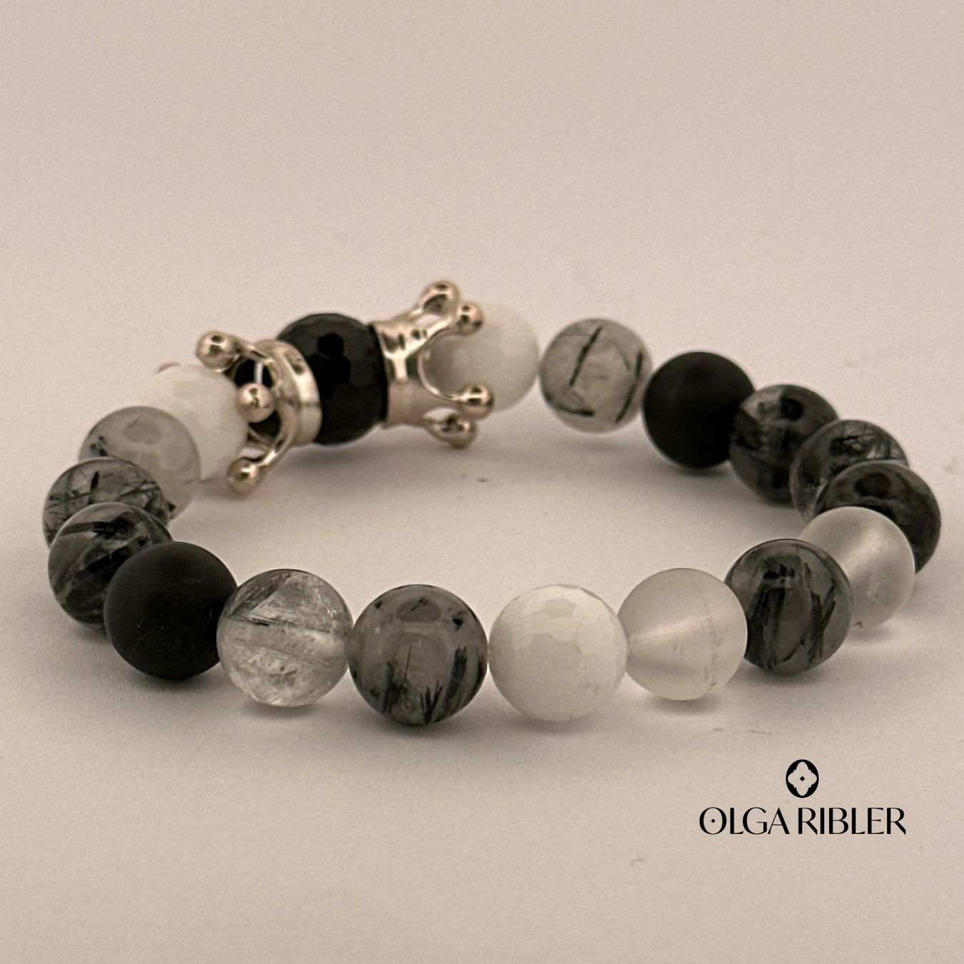 Olga Ribler Bracciali & Braccialetti: Rutilquarz und Bergkristall Armband, auf Elast – Nuovo (secondo la descrizione) da Luzern venduto da Schmuckoutlet 1