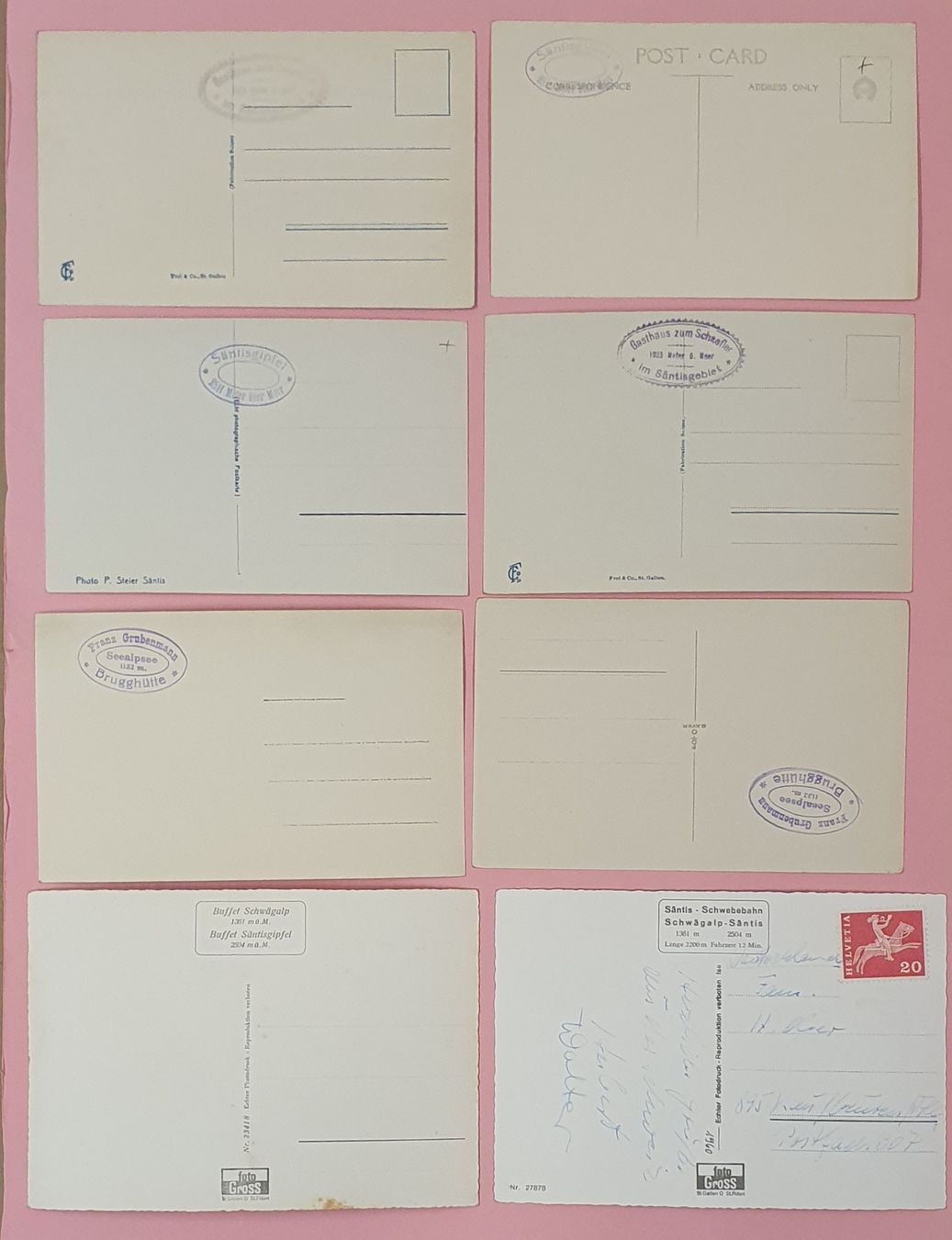 Cartoline postali: Lot von 8 Ansichtskarte vom Säntis & Alpstein – Usato da Kreuzlingen venduto da Rschweiz1 1