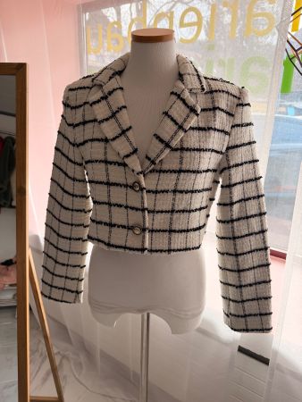 Elegante Karierte Kurz-Jacke von Zara gr M, Neu mit Etikett