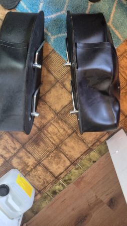 Motorrad Satteltaschen Leder Schwarz Befestigungsteile vo...