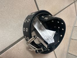 Gürtel Schwarz Runden Nieten Grösse 80 cm