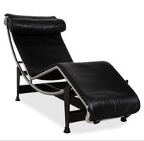 Cassina Le Corbusier Chaise longue, Leder schwarz