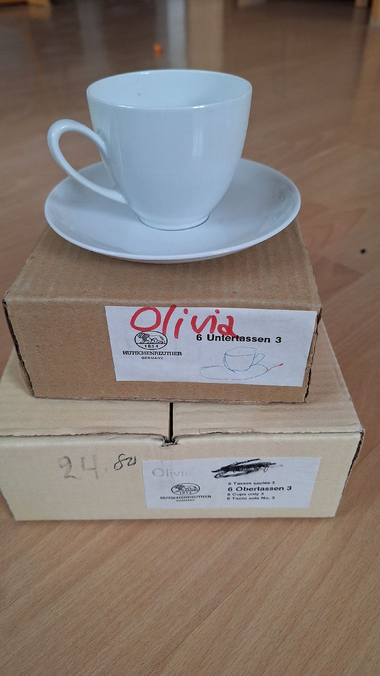 Hutschenreuther Tassen: 6 Kaffeetassen, Hutschenreuther – Neu und originalverpackt aus Schwarzenbach SG von ct-porzellan