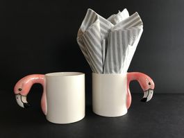 Tasse Flamingo-Tassen auch für Dekoration Apero Servietten