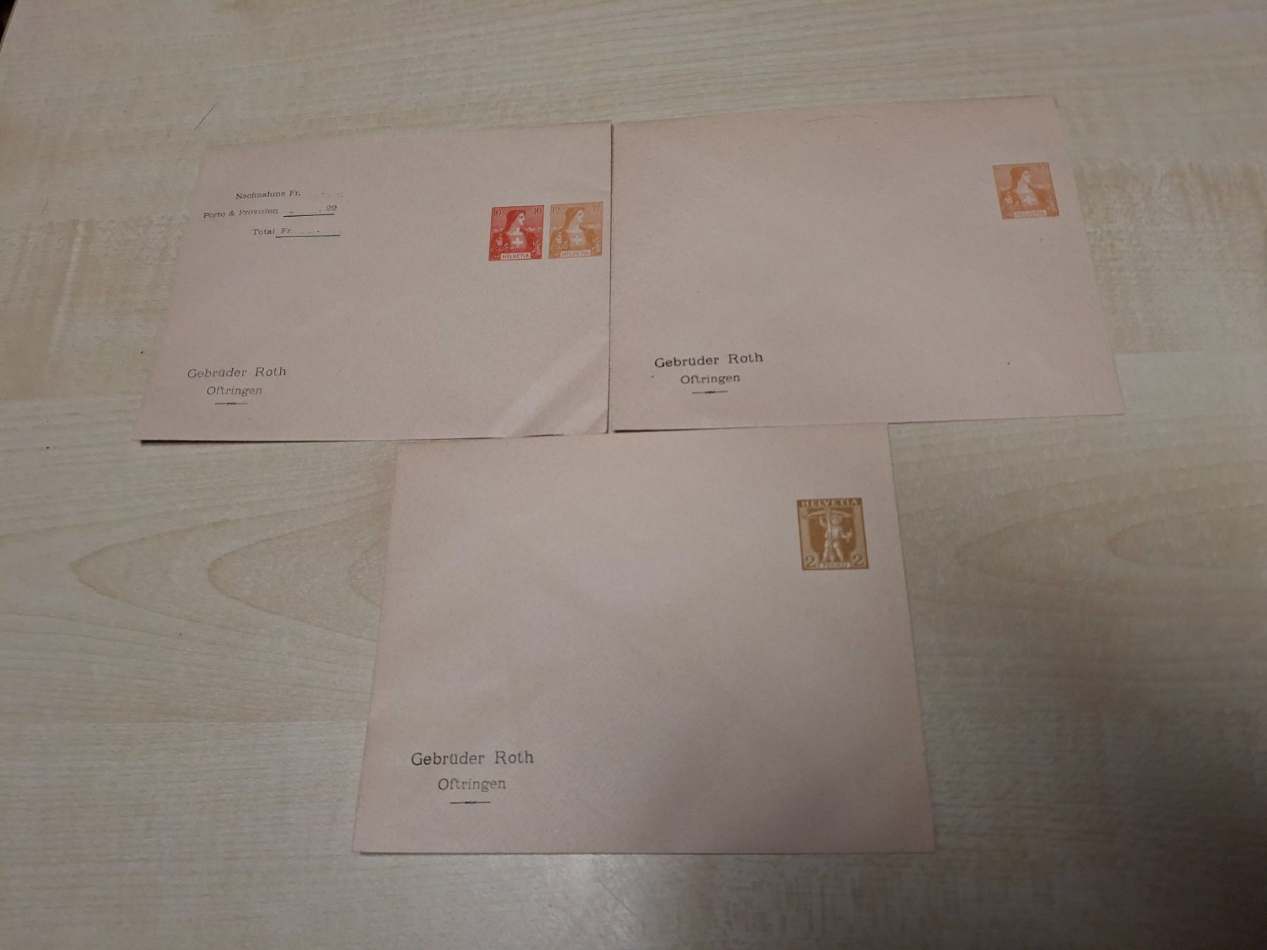 Alle Briefmarken: Lot Briefe Gebrüder Roth Oftringen – Gebraucht aus Hefenhofen von Richsalz