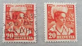 Pro Juventute 1936 Retouche im Halsbereich