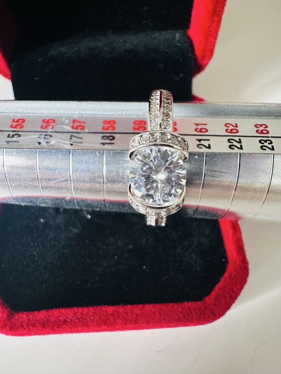 Bagues: Anello donna argento con Moissanite 1carato – Neuf (Voir description) à Cureglia par myr_9v25 6