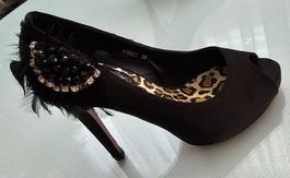 High Heels Gr. 38 mit Glitzersteinchen, Gr. 38, NEU