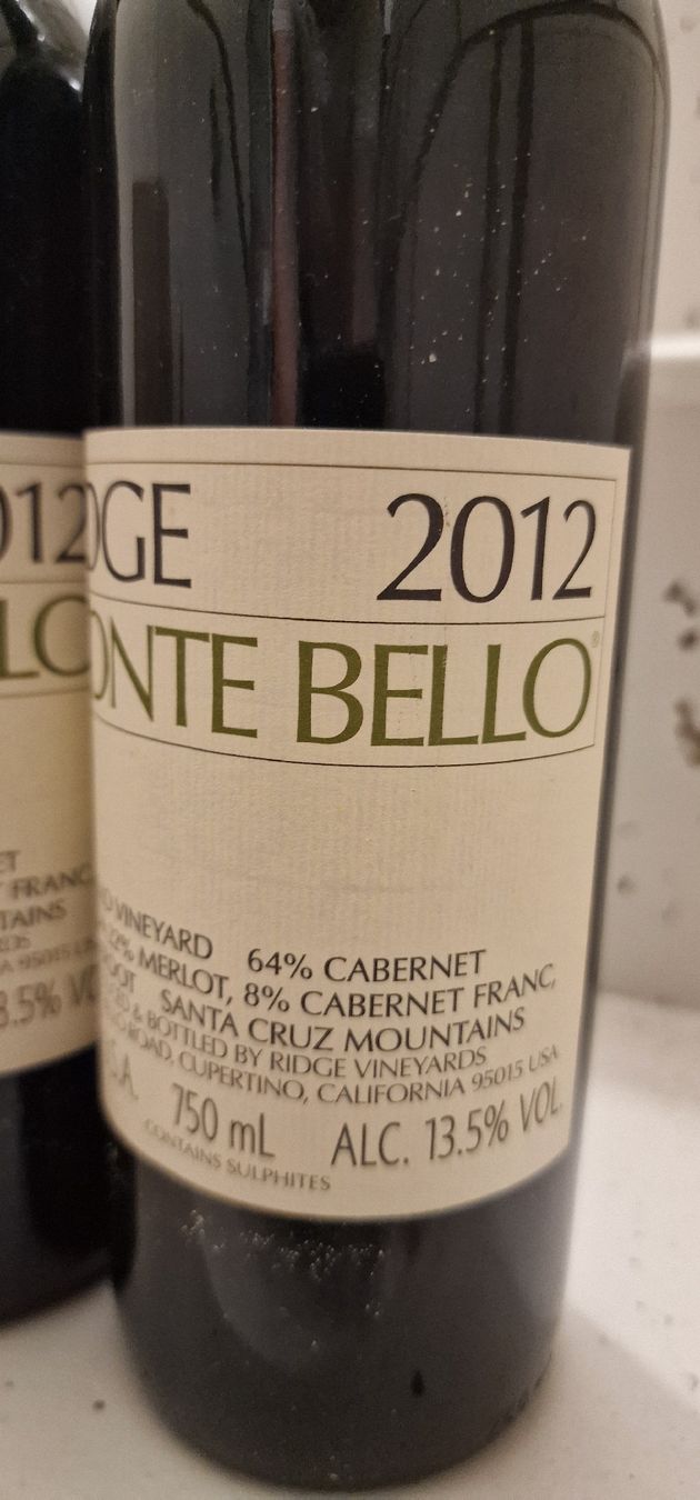 Wein: 3x Ridge Monte Bello 2012  – Neu (gemäss Beschreibung) aus Unterstammheim von BurgundyPassion 2
