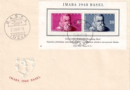 1948, IMABA-Block Nr. W31 auf offiz. Brief ohne Adresse.