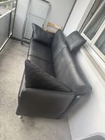 Leder Sofa schwarz 