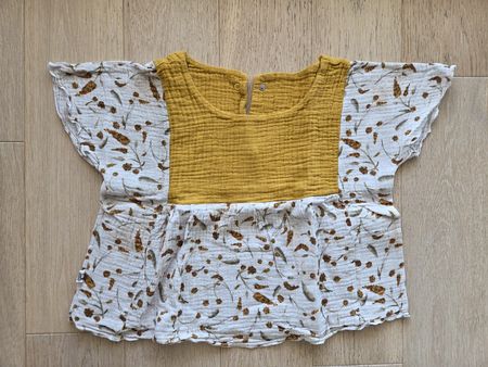 Handmade kastige Bluse aus Musselin, Gr.92/98