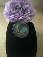 Vintage Brosche Türkis & Gold - einzigartig