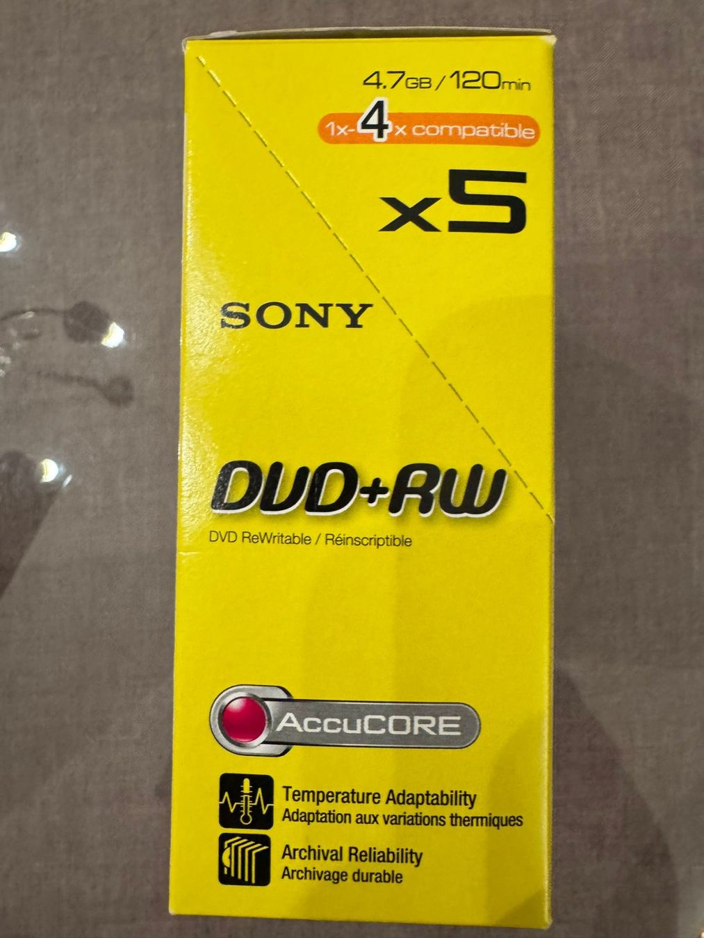 Tutti i DVDs: Pack of 5x SONY DVD Rewritable DVD+RW – Nuovo e nell'imballaggio originale da Zürich venduto da aygo_a 3