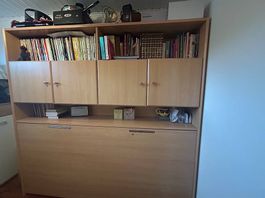 Lit rabatable + meuble supérieur 