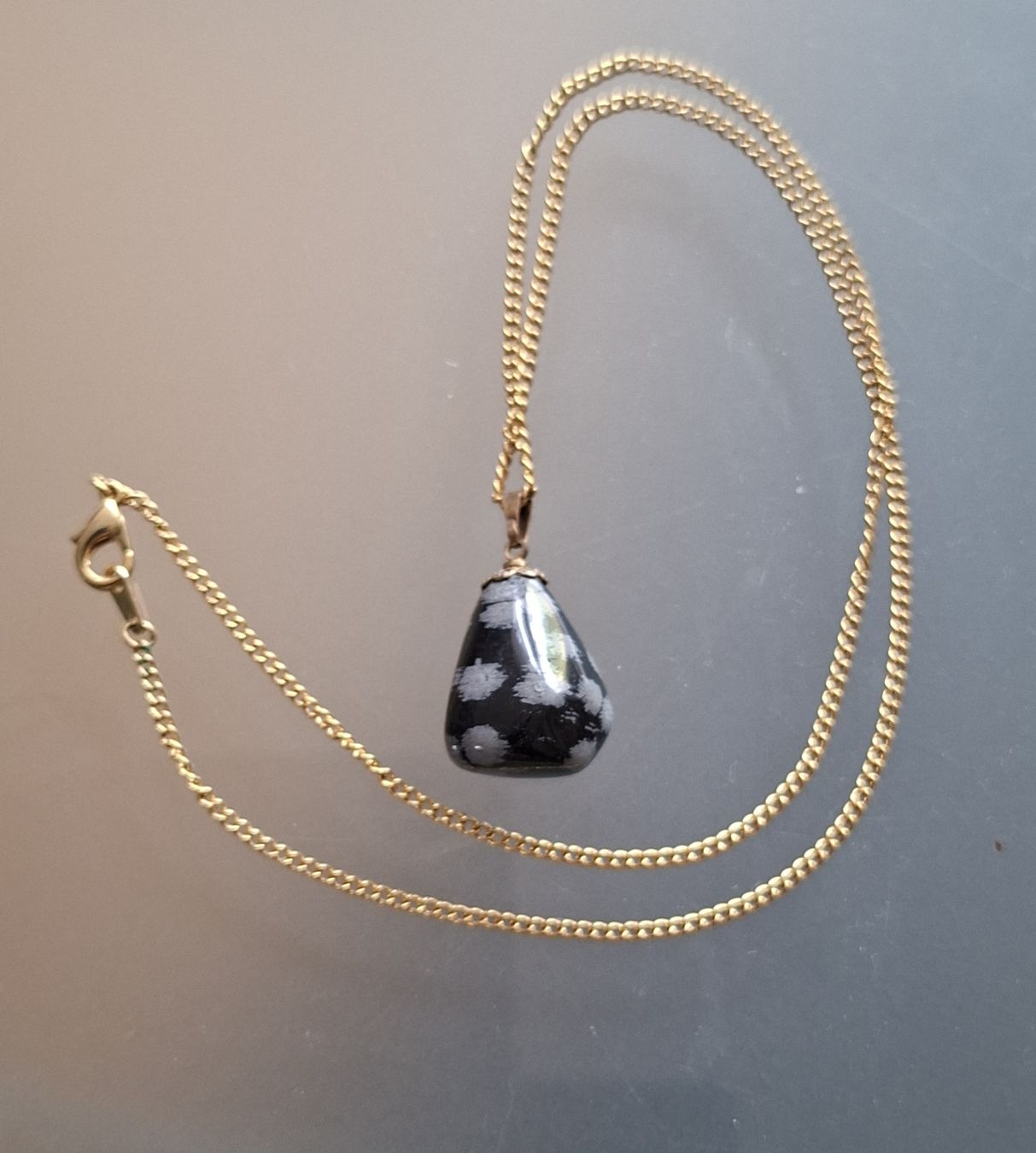 Ketten: Schöne Schneeflocken-Obsidian-Kette – Gebraucht aus Riehen von Steinbock1970 3