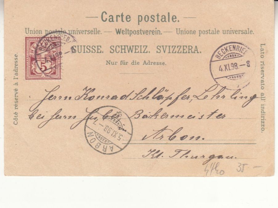 Cartoline postali: Vierwaldstättersee 1898 – Usato da Bürglen TG venduto da StampGraf 1