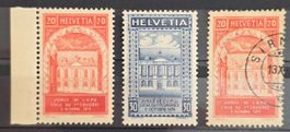 Schweiz 1924 UPU Jubiläum 50 Jahre Weltpostverein Bogenrand