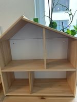 Wooden Dollhouse Shelf, House Shaped Storage, For Kids Room