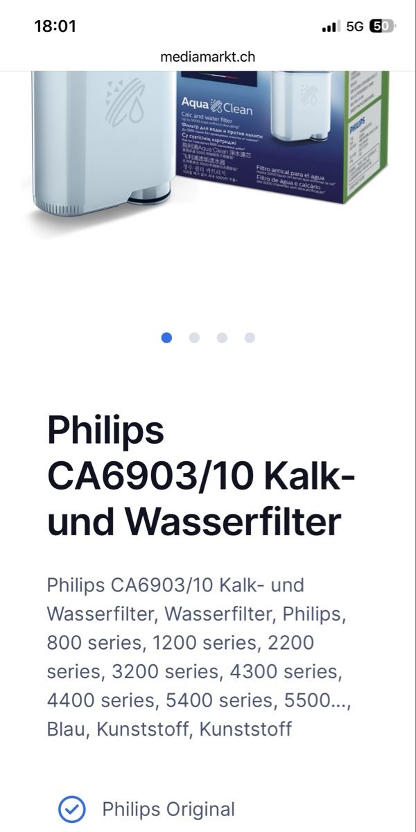 Philips Altro per la casa: Philips AquaClean CA6903/10 Wasserfilter,neu & original – Nuovo e nell'imballaggio originale da Erlen venduto da Mirageiii 4
