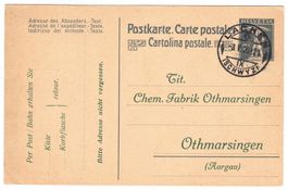 Entier postal privé pour Othmarsingen le 3.V.20