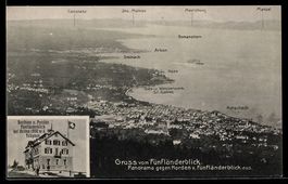 AK Grub, Gasthaus und Pension Fünfländerblick, Panorama gege
