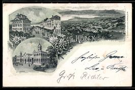 Litho Heiden, Ortsansicht, Hotel und Pen