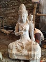 Skulptur Dewi Tara Stein Buddha Statue Garten Steinskulptur
